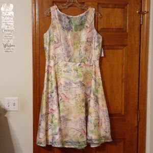 NWT DressBarn Sleeveless Multicolored Dress, SZ 16